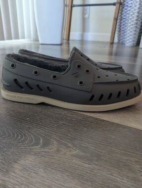 Sperry Charcoal Gray Slip-On Faux-Fur Lined Loafers/ Flat Shoes - Size 7